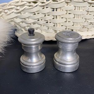 . Vintage Raimond Pewter Salt & Pepper Shaker Set - Salt Shaker + Pepper Grinder